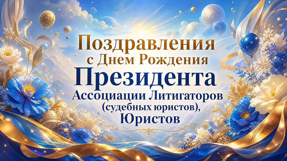 Поздравления с Днём рождения Президента Ассоциации Литигаторов (судебных юристов), Юристов